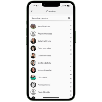 Funcionalidade do App de Comunicação Interna: Contatos