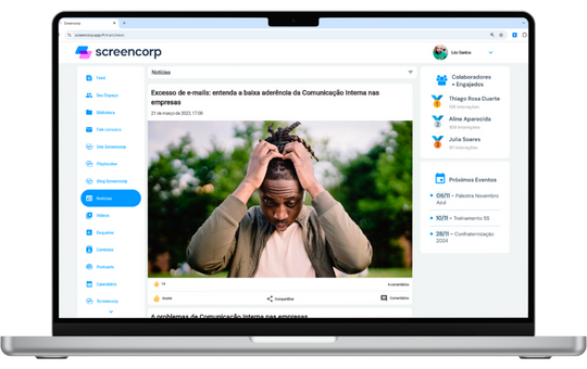 Funcionalidade do App de Comunicação Interna: Feed de Notícias